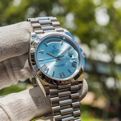 ice blue day date rolex|Rolex platinum day date price.